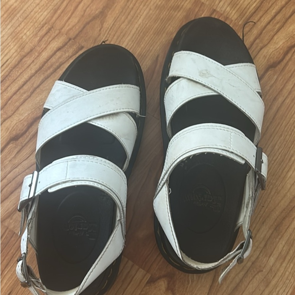 Dr. Martens White Leather Sandals